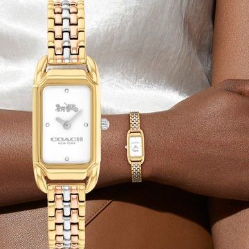 COACH Cadie 長方形三色鍊帶女錶-17.5 x 28.5mm(CO14504550)