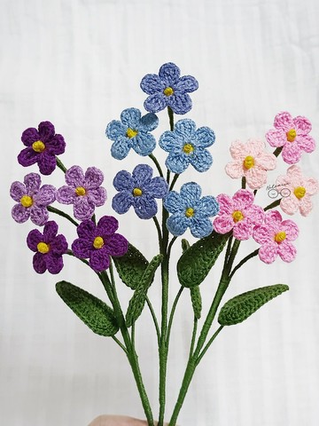 Forget me not 鉤針編織花朵 針織花 仿真花