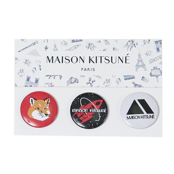 Maison Kitsune メゾンキツネ Bu 3個セット 缶バッチ ピンバッジ ブローチ カラーmulticolor ユニセックス 通販 Lineポイント最大0 5 Get Lineショッピング