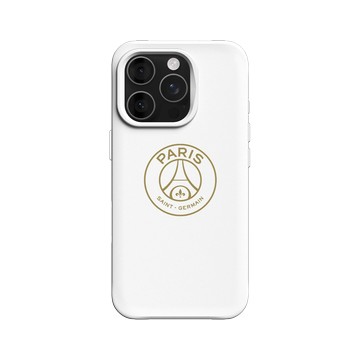 iPhone 16 Pro SolidX 白 - PSG - PSG Logo Gold (lines) 簍空