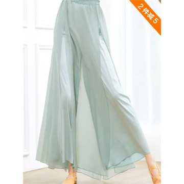 女媧花苞褲飄逸寬松舞蹈褲古典舞雪紡闊腿長褲學生演出開叉練功褲