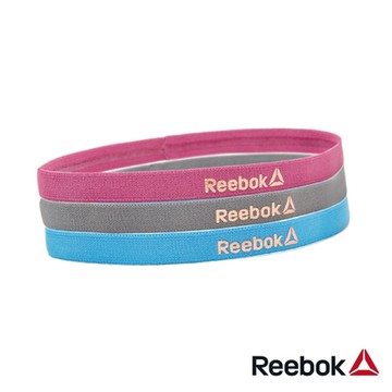 Reebok 運動髮帶三件組(藍、粉、灰)