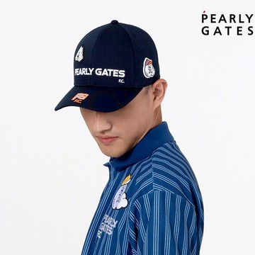 【ṔEARLY GATES】深藍色環保綾織紋設計款品牌經典球帽 JLU07901