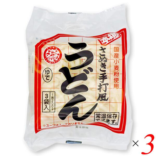 うどん 常温 うどん麺 マルシマ さぬきゆでうどん3食セット(スープなし)600g(200gx3袋) 3個セット