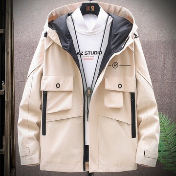 秋季新款韓版連帽外套男士夾克痞帥百搭上衣帥氣潮流春秋夾克