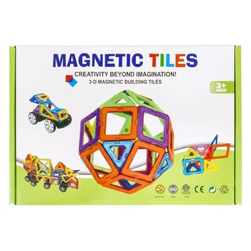 百變磁力片 Set 30 3D磁性積木片 適合3歲以上  彩盒 + 車輪組 多色  1盒