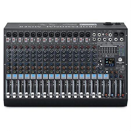 INMix DX16 Professional DJ Audio Mixer 16 Channel with 99 DSP Effects,7-band EQ,Independent 48V Phantom Power＆Mute Button,Bluetooth Functi 並行輸入品