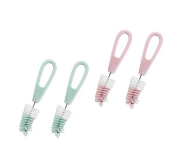 小獅王辛巴simba 尼龍奶嘴刷2入粉綠/蜜粉【六甲媽咪】