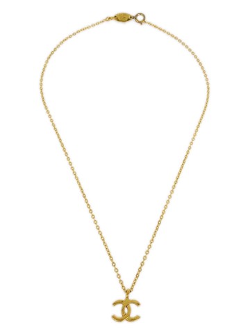 CHANEL Pre-Owned - 1982 mini CC pendant necklace - women - Gold Plated - One Size
