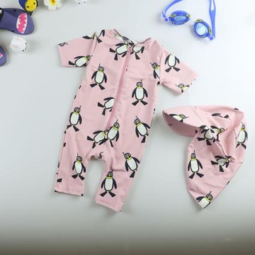 韓國寶寶嬰幼兒童泳衣 連體保暖溫泉衣沖浪服游泳裝小中男女孩童