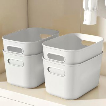 OAK&FIR 雙提PP材質居家收納框, 白色, 4個