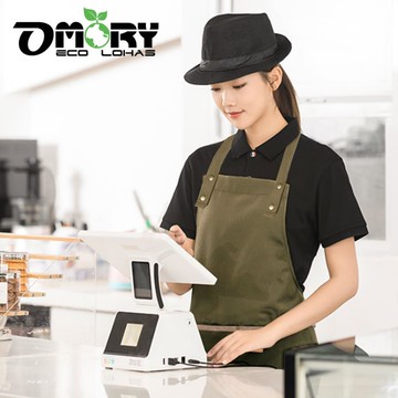 OMORY職人可調式防潑水圍裙-軍綠