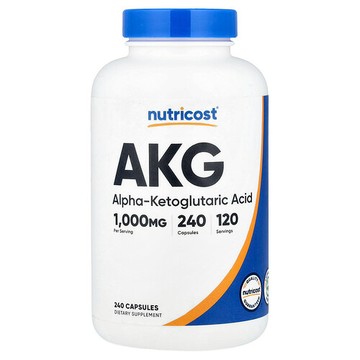 Nutricost, AKG（α-酮戊二酸），1000 毫克，240 粒膠囊（每粒膠囊 500 毫克）