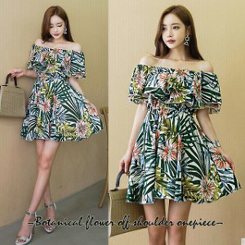 大きいサイズ ボタニカルフラワーオフショルダーワンピース 2l3l4l5l C509 W 通販 Lineポイント最大1 0 Get Lineショッピング