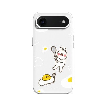 iPhone Air SolidX 白 - 懶散兔與啾先生 Lazy Rabbit and Mr.Chu - 荷包蛋