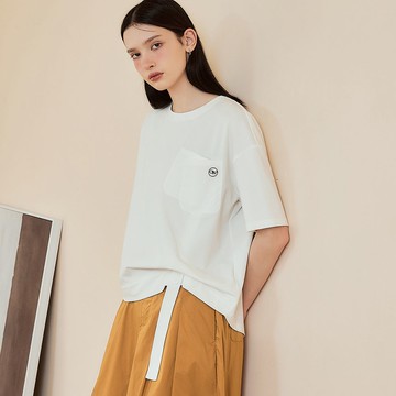 OUWEY歐薇 OW刺繡舒適造型上衣(白色；S-L)3242171202