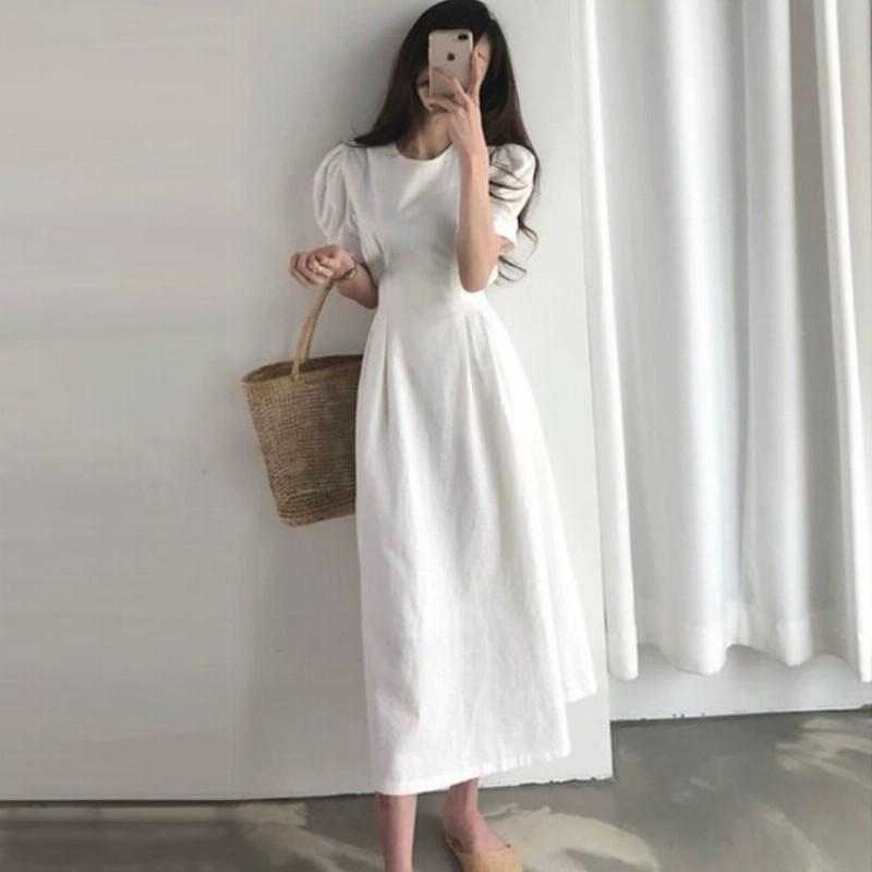 韓国 ワンピース 夏 白ワンピース ロング 韓国 ファッション 夏服 レディース 上品 清楚 大人可 通販 Lineポイント最大5 0 Get Lineショッピング