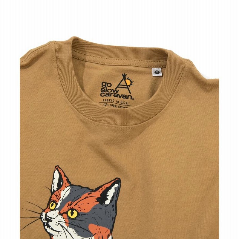 go slow caravan USA/C カメラ 猫 半袖 Tシャツ ☆ メンズ 男女兼用