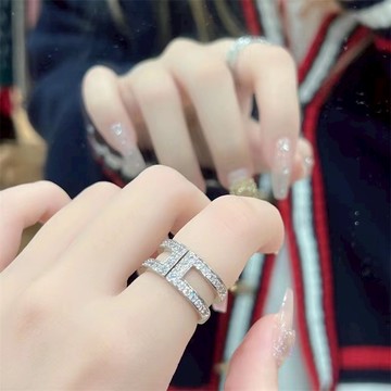 隔日到貨 百貨精品 滿鑽 戒指 莫桑鑽 S925銀 可調式戒圍 不退色1870