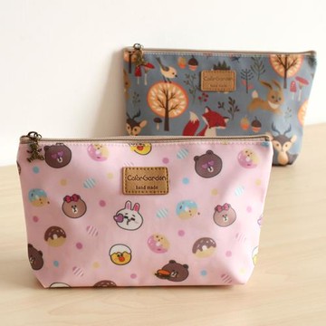 韓版風防水牛津布貓咪狗狗餃子型化妝包收納包洗漱包收納包便攜