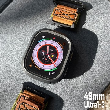 Apple Watch Ultra 1-3 Quattro Max軍規保護殼+9H鋼化膜套組 共5色-49mm_1入 愛馬橘