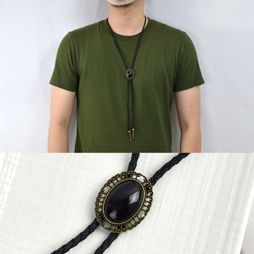 保羅領帶 古銅花邊橢圓寶石項鍊NB1098