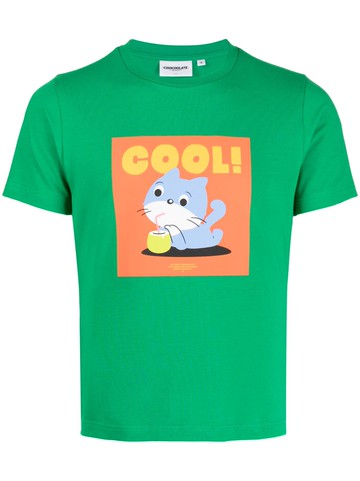CHOCOOLATE - graphic-print crew-neck T-shirt - men - Cotton/Lycra - M - Green