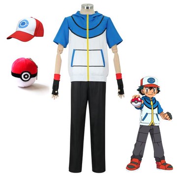 口袋妖怪小智同款服裝衛衣短袖帽子日常服 寵物小精靈cosplay服