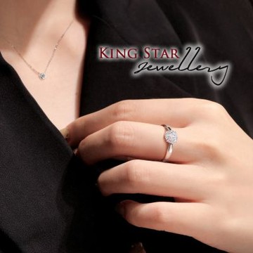 King Star 30分 D VS 3EX 天然鑽石 戒指 光芒(八心八箭 完美車工)