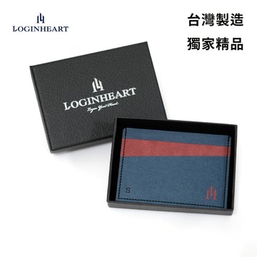 LOGINHEART｜免取卡正面感應卡夾 海軍藍紅 名片夾 可客製 悠遊卡/信用卡/各類卡片 直接感應不受其他卡片干擾