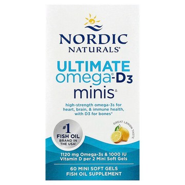 Nordic Naturals, Ultimate Omega®-D3 Minis，檸檬味，60 粒迷你軟膠囊