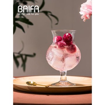 ins玻璃杯高級感小眾設計大容量咖啡杯水杯杯子啤酒杯飲料果汁杯