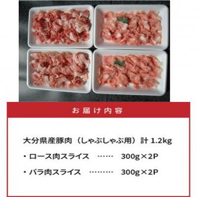 ふるさと納税 国東市 美味しい大分県産豚のしゃぶしゃぶ ロースバラ肉1.2kg_0045N