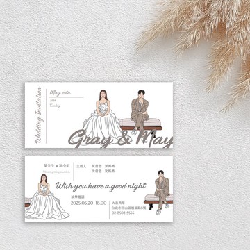 【Uni Design】喜帖 客製喜帖 簡約喜帖 美式喜帖 似顏繪喜帖