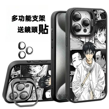 《卡通動漫男孩》 磁吸鏡頭金屬支架手機殼 iPhone 17 16 15 14 13 12 11 Pro Max保護殼