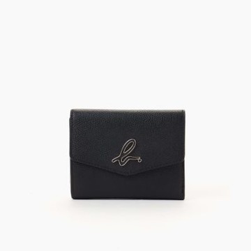 agnes b.Voyage 皮革 短夾 黑色