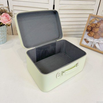 14寸可愛卡通庫洛米桌面化妝箱PU大容量皮革化妝鏡收納盒收納便攜