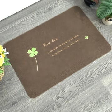 小麥購物 C233廚房地墊 短款 170g  咖啡色 + 綠色  60 x 40cm