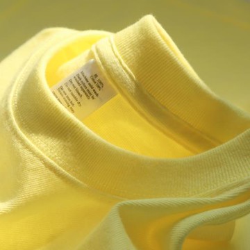 重磅檸檬黃210g精梳棉純色圓領短袖寬松T恤 2025夏季新男女情侶裝