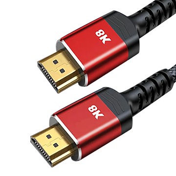 魔宙 HDMI2.1 8K@60Hz劇院級銅纜編織線 紅色 1M  1條