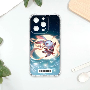 TRON IPhone 15 PRO 古風月亮兔子 四角防摔載具殼 軟殼 手機殼