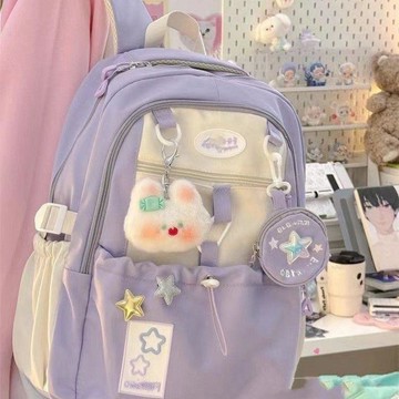 臺灣出貨🐑🐑🐑可愛少女心書包女ins森系百搭高顏值初高中生大容量耐用雙肩揹包