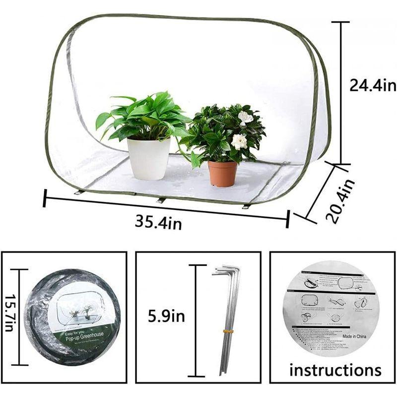 Shilanmei ビニール温室 ビニールハウス PVC 折りたたみ 小型 ガーデニング温室 植栽棚 花園温室 家庭菜園 組立簡単