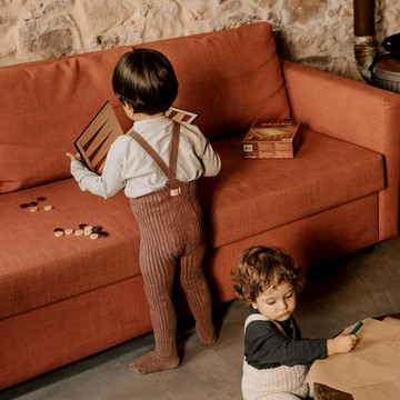 Silly Silas - 復古泰迪吊帶褲襪 - Granola - 2~3Y