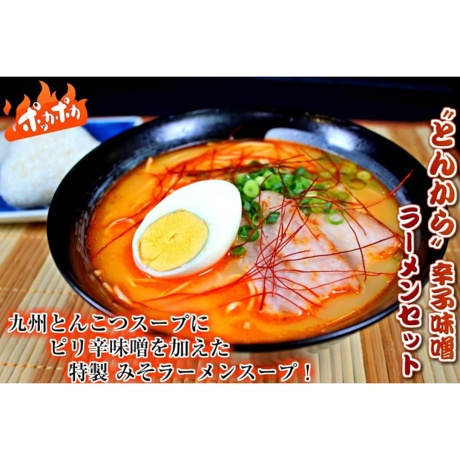 九州みそラーメン　＆　辛味噌とんから味　2種6人前　セット　濃厚旨味　みそ味スープ　本場とんこつ辛味噌ブレンドスープ　食べ比べ　保存食お試しグルメ