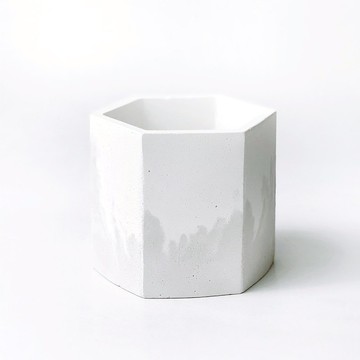 (預購) 白灰漸層系列 | 六邊形漸層水泥盆器 可搭配底盤購買