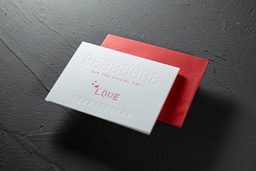 我們的紀念日 (自填寫日期和名字)  活版印刷賀卡/凸版印刷