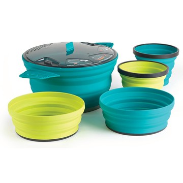 【【蘋果戶外】】Sea to summit 特惠價 AXSET31『X-摺疊餐具組31號 』2.8L鍋+2碗+2杯 矽膠折疊鍋組