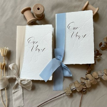 婚禮誓言本(一組兩本) Sky Blue & Linen Vows Book