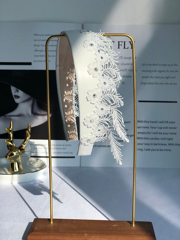 原創純白碎花流蘇款髮箍